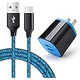 USB Type C Charger for Moto G Pure/G Play 2024/G Power 2025 2024/G Stylus 5G 2023/G 2025/G Fast/Z3 Play/G7/G8/Z4/Z3/Z2,AndHot 2 Port USB Adapter Wall Charger with 6FT USB C Fast Charging Cable Cord