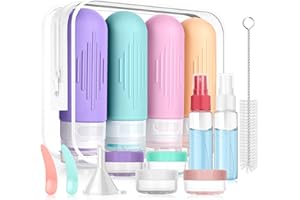 JBYAMUS 16 Pcs Silicone Bottles Set, Leak-Proof Design, Travel Size, TSA Approved for Toiletries, Portable Containers and Best Gifts for Women (BPA Free)