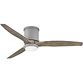 Hinkley Hover 52" Indoor/Outdoor Flush Mount Smart Ceiling Fan with Light + Remote - Modern Propeller Style Composite Fan Bla