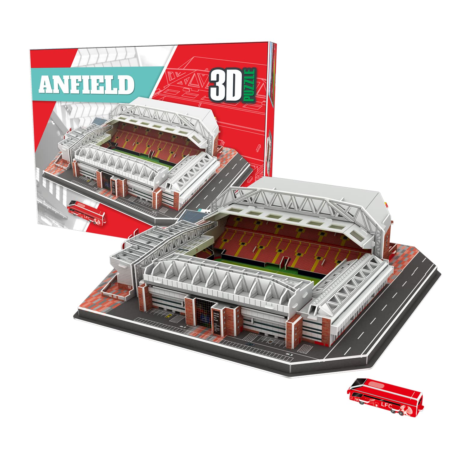Georgie Porgy 3D Football Stadium Puzzle Toy DIY Building Model Kits Construction Sets (Anfield Stadium 113 Pieces)