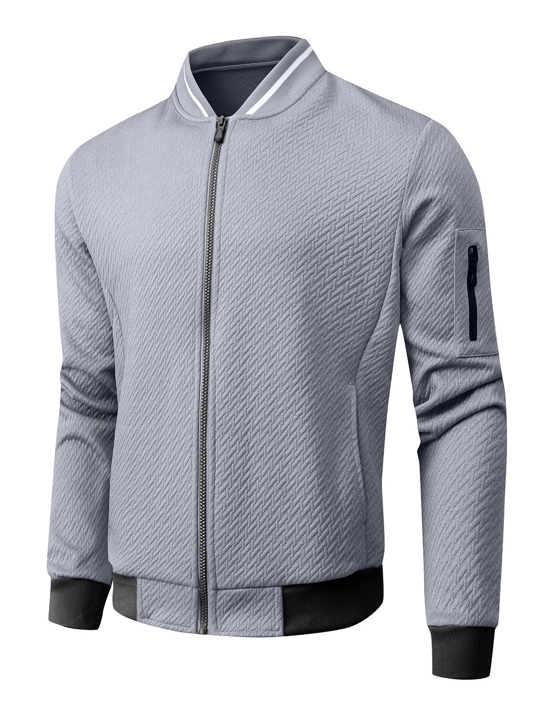 SAVKOOV Mens Loose Fit Lightweight Jacket Casual