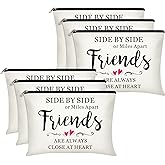 Xuniea 6 Pcs Friendship Gifts for Women Bulk Friendship Cosmetic Makeup Bag for Girl Travel Pouch Friend BFF Birthday Gifts(Heart Pattern)