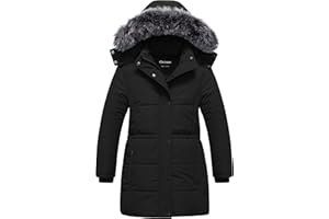 Chrisuno Girl's Long Parka Warm Winter Coat Water Resistant Quilted Puffer Jacket Snow Outwear