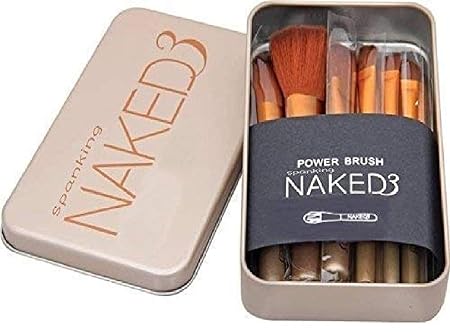 Spanking Special Edition Makeup Brushes Kit with A Storage Box (Golden) - Set of 12