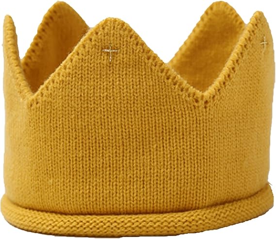 Amazon Co Jp Pomaikai ベビー 王冠 クラウン ニット帽 記念日 撮影 誕生日 新生児 ハーフバースディ お食い初め イエロー 服 ファッション小物