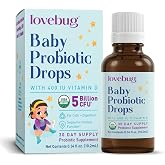 LOVEBUG Award Winning USDA Organic Probiotic for Infants &amp; Babies 0-12 Months | Helps w/Colic, Reflux, Diarrhea, Constipation &amp; Gas | Multi-Strain 5 Billion CFU | Liquid Drops (30 Days Supply) - 10ml