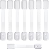 ECHOCUBE 8 Pack Adjustable Child Safety Cabinet Locks White 3M Adhesive