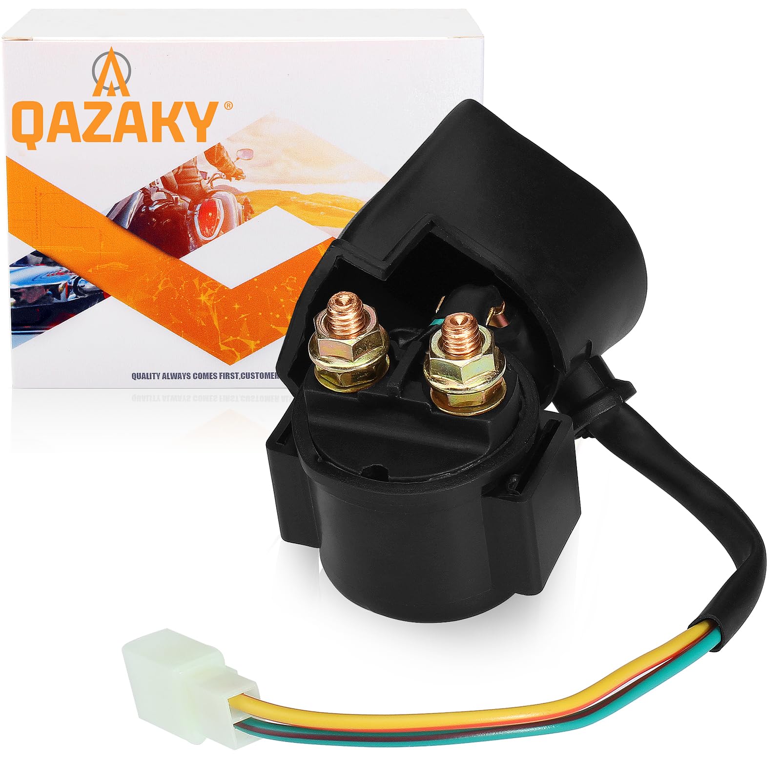 QAZAKY Starter Solenoid Relay Compatible with 50cc 70cc 90cc 110cc 125cc 150cc GY6 ATV Quad Scooter Go Kart Moped Chopper Pit Dirt Pocket Bike Kawasaki Chinese TaoTao Buyang Sunl Baja Roketa