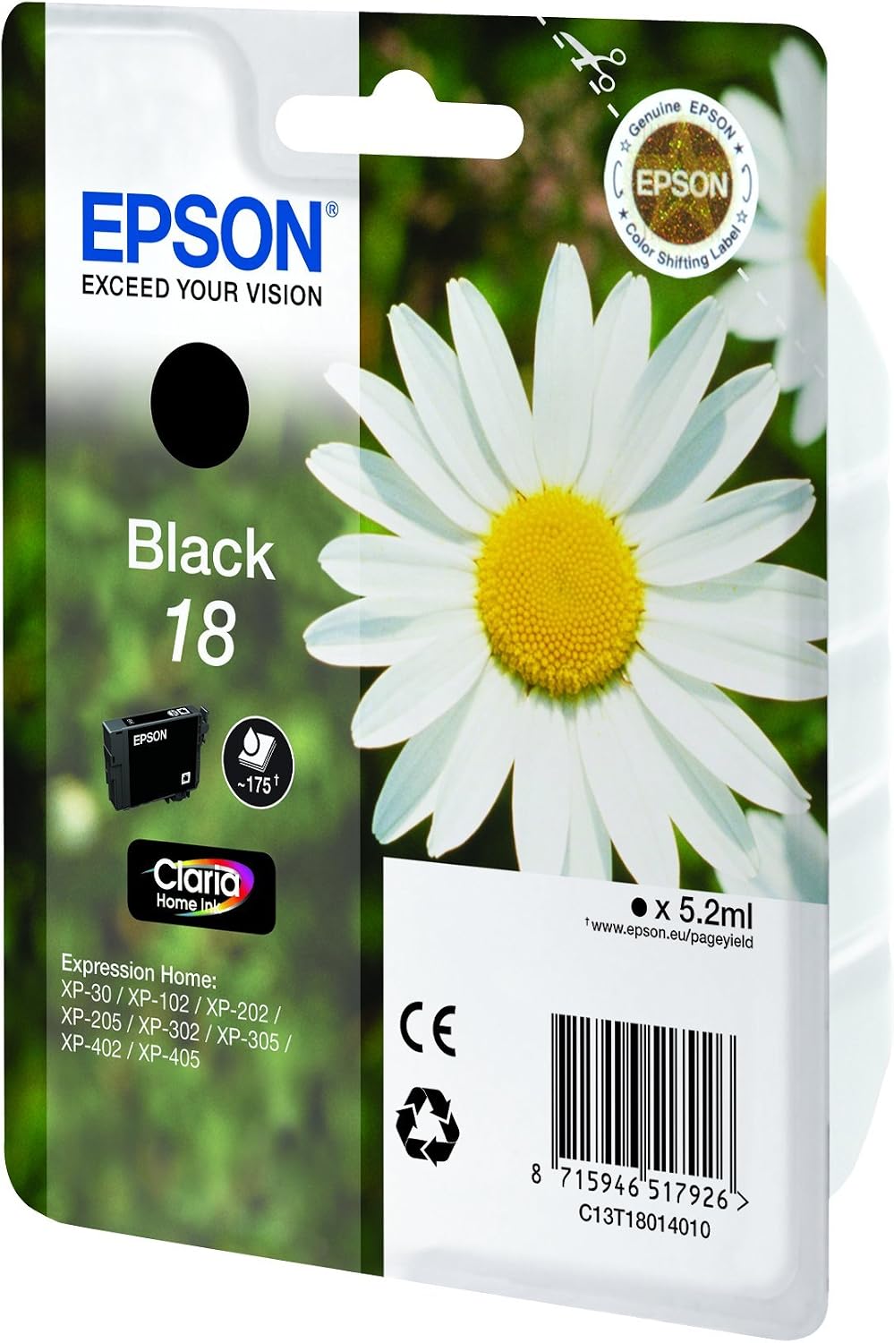 Epson 18 Black Daisy Genuine, Claria Home Ink Cartridge, Standard - Image 3