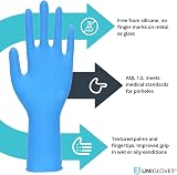 UNIGLOVES PRO.TECT Blue Nitrile Gloves Large Box of 100 Extended Cuff view 3