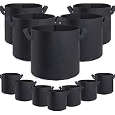 12 Pack 15 Gallon Grow Bags,Premium Fabric Pots 15 Gallon for Healthy Plant Growth - Durable and Reusable Garden Bags to Grow Vegetables,Fruits,and Flowers