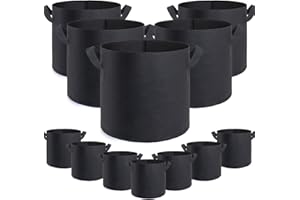 GROW TNT 12 Pack 15 Gallon Grow Bags,Grow Bags 15 gal,Premium Fabric Pots 15 Gallon for Healthy Plant Growth - Durable and Reusable Garden Bags to Grow Vegetables,Fruits,and Flowers