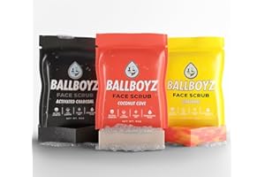 Ballboyz Soap: Face Scrub 3-Pack - Variety Pack (Activated Charcoal, Coconut Cove, Lemonade) Natural and Powerful Cleansing for Athletes