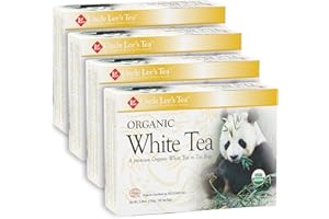 Uncle Lee's Tea Organic White Tea - Premium Tea for Everyday Wellness, Low Caffeine, Antioxidant-Rich White Tea Bags, Individually Wrapped, 100 Count (Pack of 4)