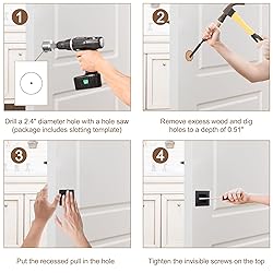Malimali 2-3/4 Inch Recessed Finger Flush Pulls for