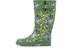 landchief Rain Boots for Women, Waterproof Ladies Tall Knee High Rubber boots,Comfort Garden Boots Anti-Slip Mid Heel Women Rain Shoes Outdoor