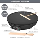 Quest Electric Pancake Maker & Crepe Maker 12 inch Non Stick Surface view 9