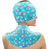 Conbella Migraine Relief Cap & Neck Ice Pack Wrap Set, Headache Relief Cap & Cervical Ice Pack, Hot and Cold Therapy for Headache, Neck & Shoulder Pain, Tension & Stress Relief, Post-Surgery Recovery