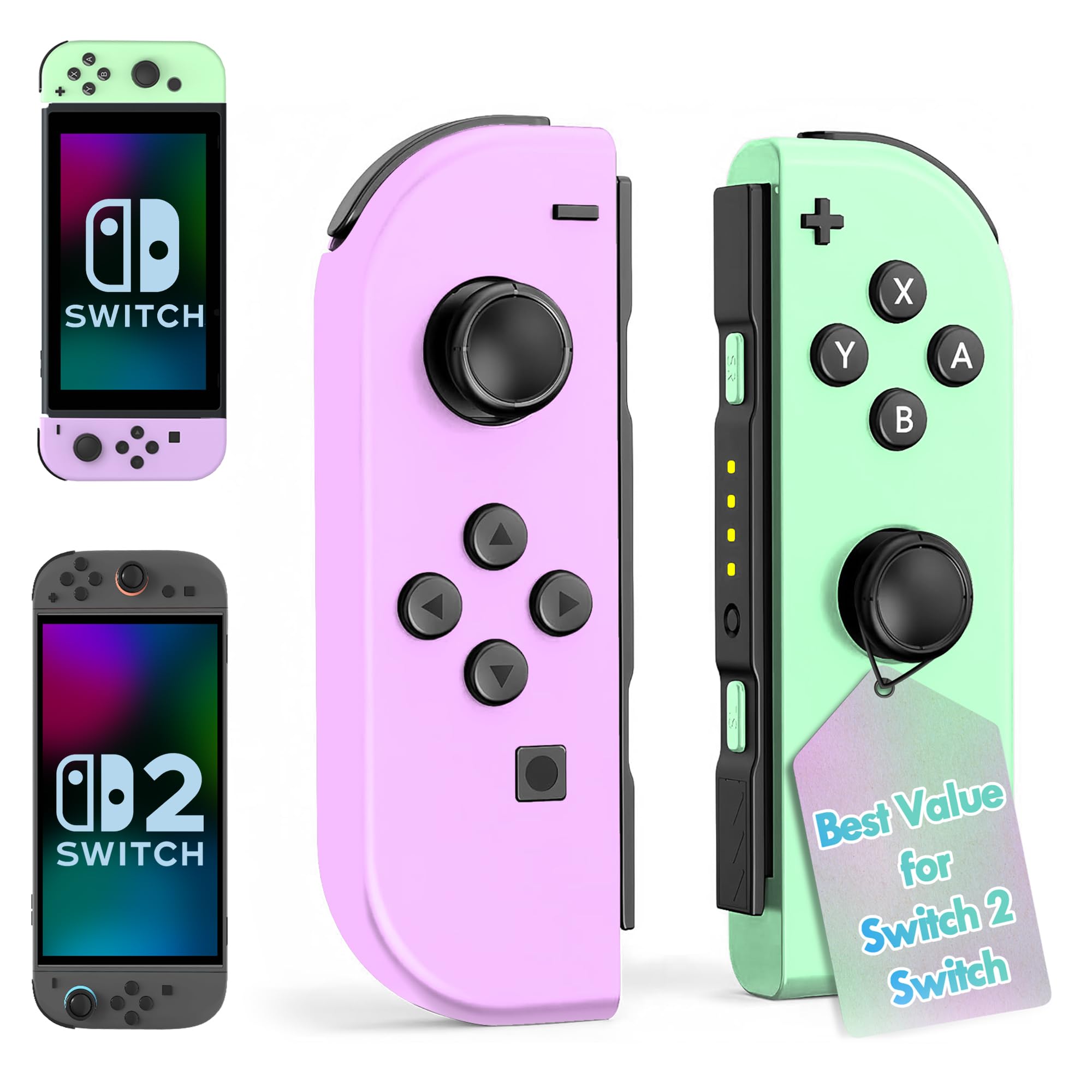 Photo 1 of Replacement for Switch Controller, Remote for Switch 2 OLED Lite,Wireless Controllers Swich 1 with Dual Vibration,Motion Control,Screenshot,6-Axis Gyro,Wake-Up,Anti-Slip grip,Joystick,Left Right Gamepad,No NFC