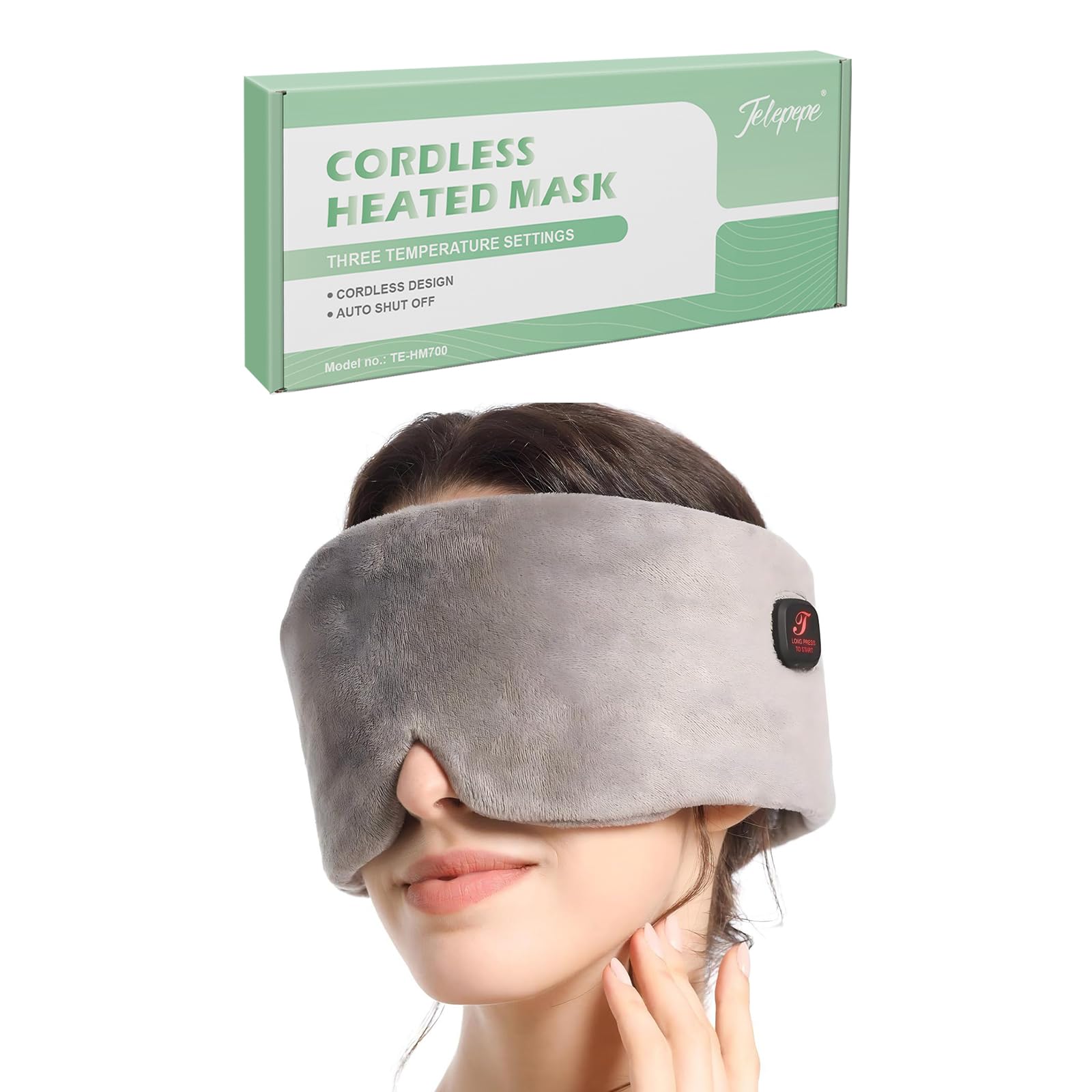 Photo 1 of Heated Eye Mask, Neck Heating Pad for Neck Pain Electric Dry Eyes Sinusitis, Cordless Heated Scarf with 3 Temperature Modes 2500mAh 20 Minutes Auto-Off, Gifts for Men and Women(Grey)