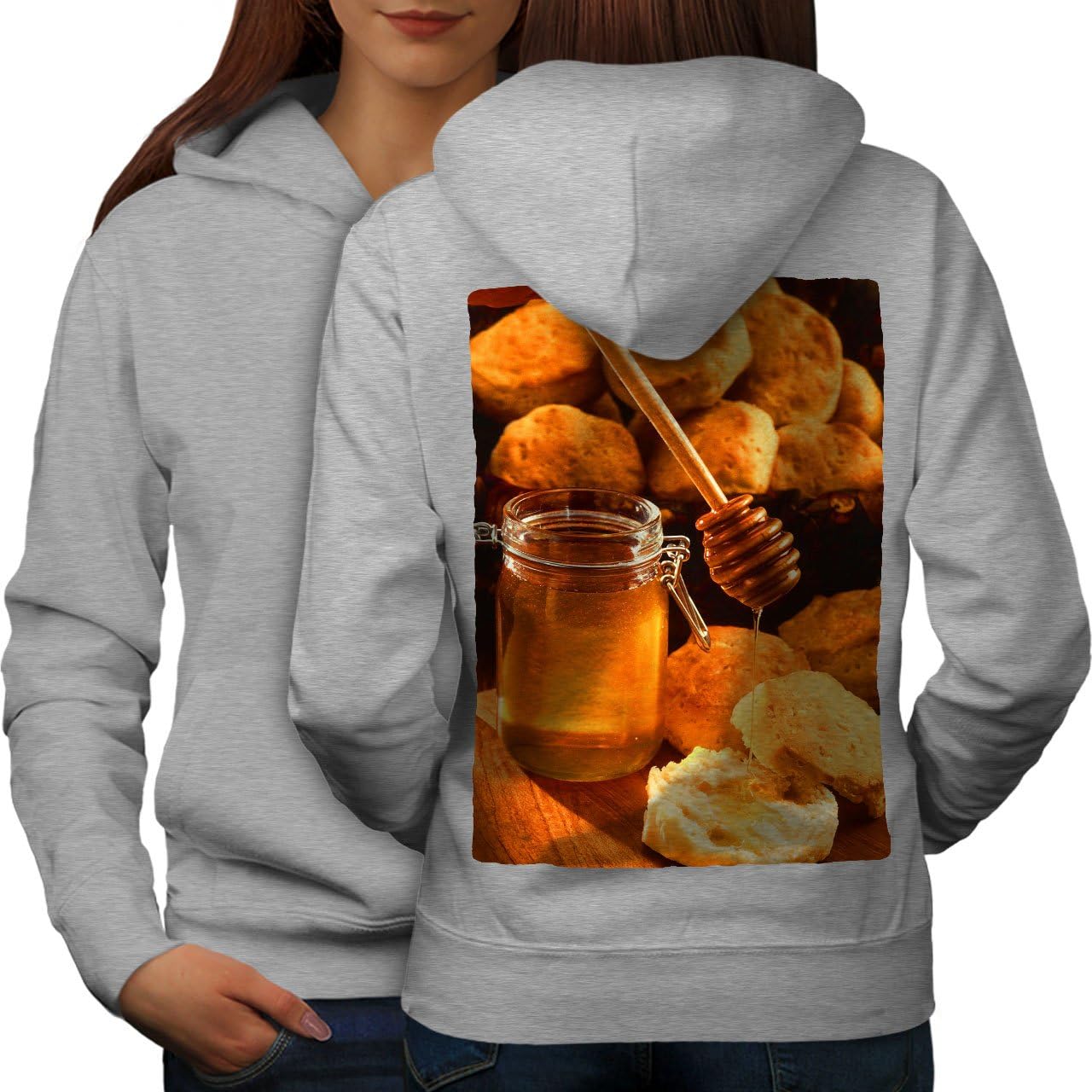 wellcoda Honig Küche Foto Essen Frau Kapuzenpullover Schwer Aufdruck