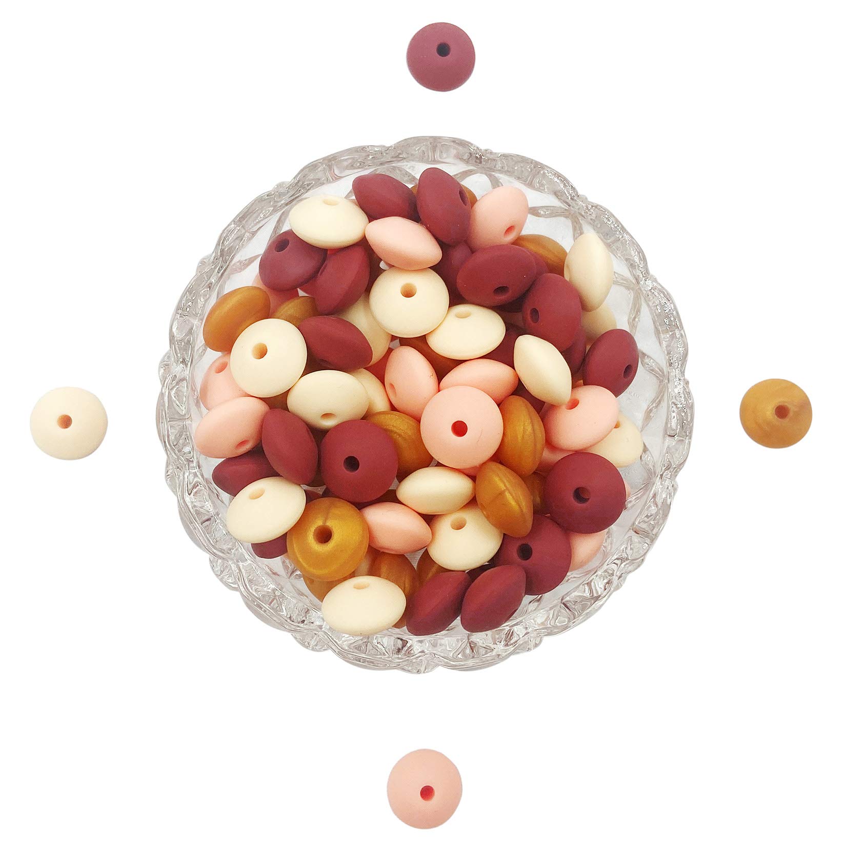 Silicone Saucer Red Beads 12mm 50pc Loose DIY Necklace Bracelet Beads