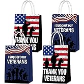 Ertyjikg 16PCS Veterans Day Party Bags Thank You Veterans Goodies Bags Patriotic Soldier Party Favors for Veterans Day Party Supplies