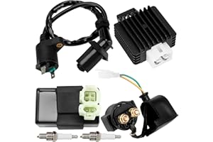 GREHUA GY6 Ignition Coil Starter Solenoid Voltage Regulator CDI Compatible with Tao tao 50cc 150cc ATM50 Pony VIP Powermax Roketa Scooter Chinese 4-Stroke Scooter Moped Pit Dirt Bike Go Kart Parts