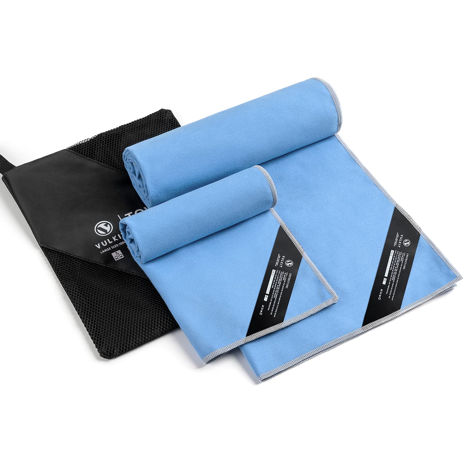 VULKIT Microfibre Towel 2Pcs Gym Towel Microfiber Bath Towel Quick Drying Cooling Lightweight Soft for Running Travel Yoga Sports