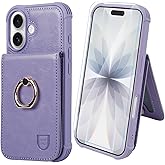 VANAVAGY Compatible for iPhone 17 Wallet Case with RFID Blocking Card Holder, [Screen Protector] PU Leather Shockproof Case Magnetic Clasp Ring Kickstand Flip Phone Cover for Women Men,Clove Purple