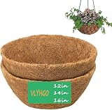 VLYHGO Coco Liner 16 Inch Hanging Basket Coir Liner 2 Pcs