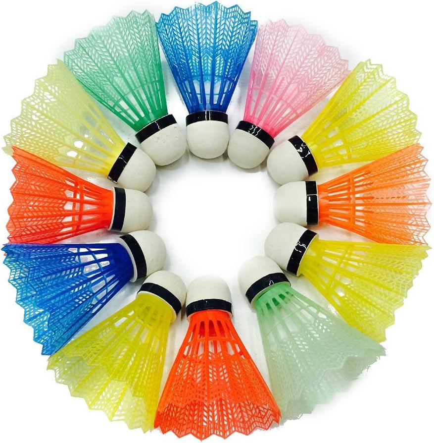 VORCOOL 12Pcs Sports Shuttlecocks Nylon Feather Training Badminton Durable for Ball Training Exercise Gym Fitness Game : Sports & Outdoors