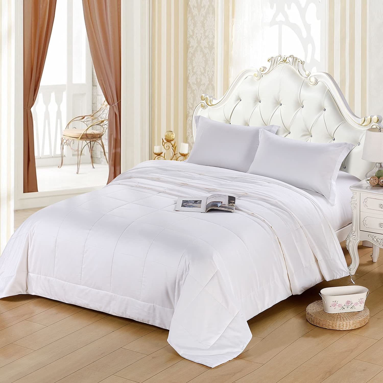 Since Silk 100% Mulberry Silk Duvet, Long-Fibre Mulberry Silk Filled Duvet Quilt, Soft Breathable Silk Filling Comforter 4 Tog - Single (135 x 200cm)