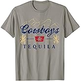 Vintage Cowboys and Tequila Western Funny Tequila Drinking T-Shirt