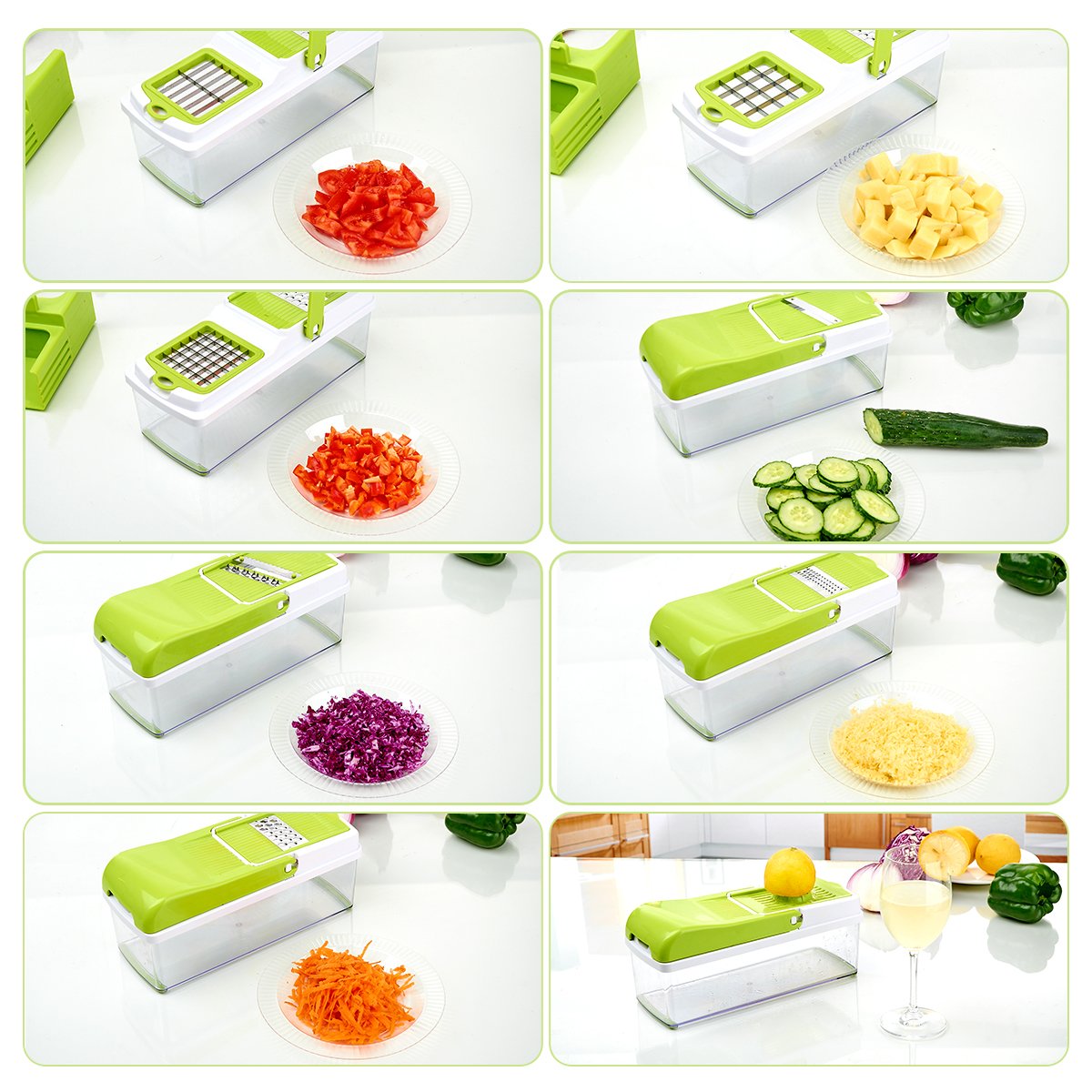 Vegetable Slicer Dicer WEINAS Food Chopper Cuber Cutter, Cheese Grater