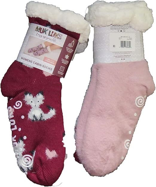 Kohl's Cabin Cozy Sock, 2 Pair, Fox Burgundy, sz L/XL (810) Amazon.ca