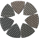 Diamond Triangle Polishing Pad, 80mm Resin Bond Hook and Loop Backing Pad for Granite Concrete Marble Stone, Grit 50-3000, 7PCS