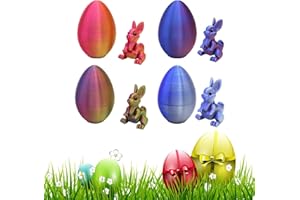 Spring Easter Egg Decor - 3D Printed with Movable Bunny Inside, Creative Easter Ornament, Animals Gift for Home Desk Decor Fu