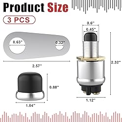 BFXM 3 PCS Push Button Starter Switch 12V