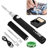 Cordless Soldering Iron Kit, Mini Soldering Tool for Home Appliance Repair | USB Rechargeable Portable Wireless Soldering Pen with 3 Temperature Settings, 8S Fast Heating Electric Welding Tool for DIY