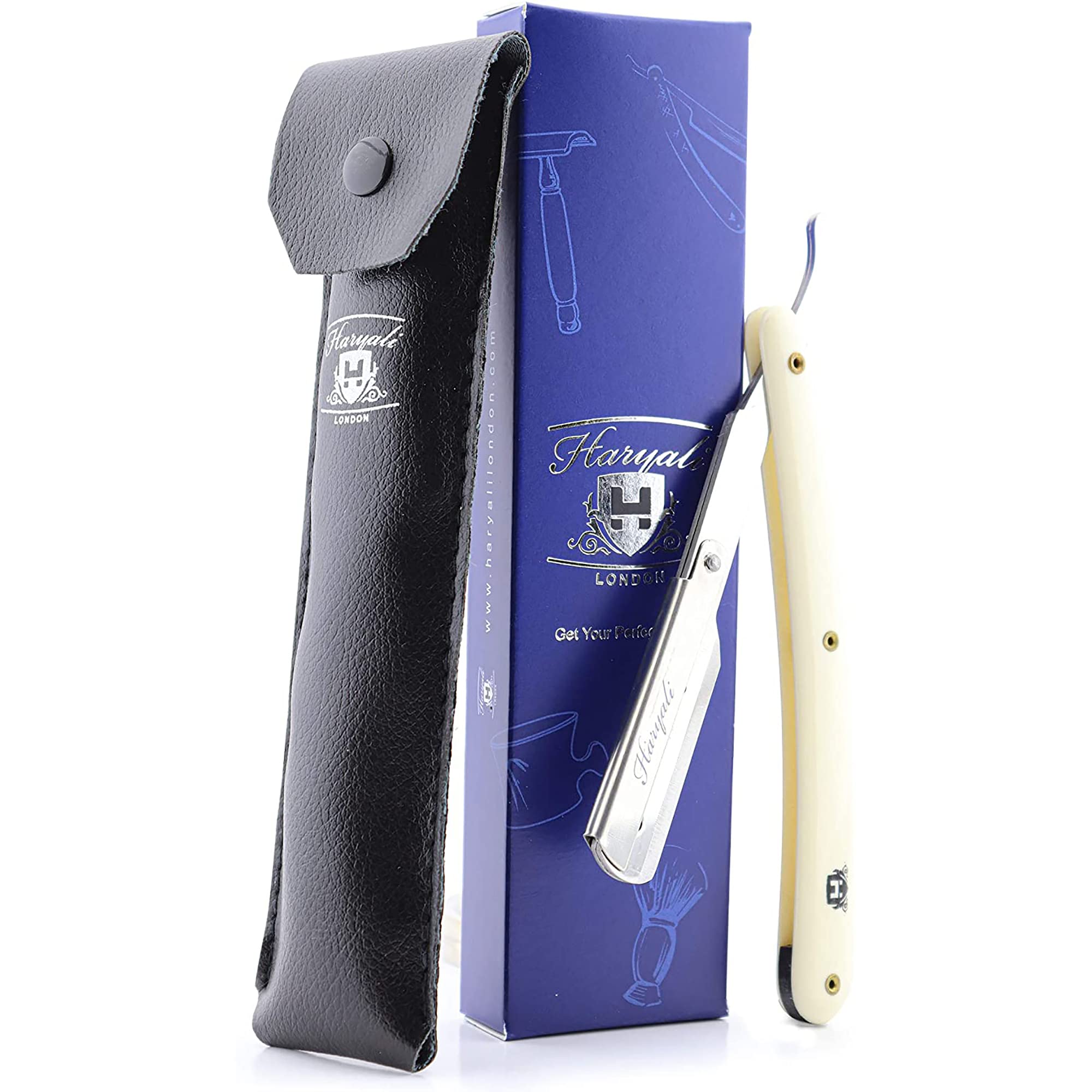 Haryali London Mens Professional Barber Single Edge Cut Throat Razor Beard and Mustache Manual Shaving Straight Razor for Perfect Shave