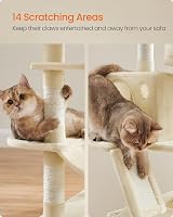 Feandrea Cat Tree 168 cm Large Tower with 13 Scratching Posts Beige PCT165M01V1 view 6