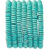 Natural Blue Turquoise Disk Stone Spacer Beads 6x2mm 38cm/str Flat Rondelle Loose Semi Gemstone Caps for Making Bracelets Necklace