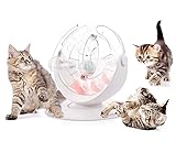 Pecute 360 Degrees Cat Roller Toys Space Track Interactive Toys with Luminous Ca