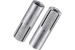 Wensilon(20 pcs) 1/4"-20 Premium Stainless Steel Drop in Anchors Assortment, Knurled Drop-in-Anchor for Solid Concrete, Internal Forced Expansion Screw Bolts