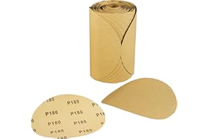 MIDO Professional Abrasive Premium 6 Inch PSA Sanding Discs 100 PCS Aluminum Oxide Sandpaper with Sticky Back 180 Grit Self Adhesive Sandpaper Roll for Orbital Sander