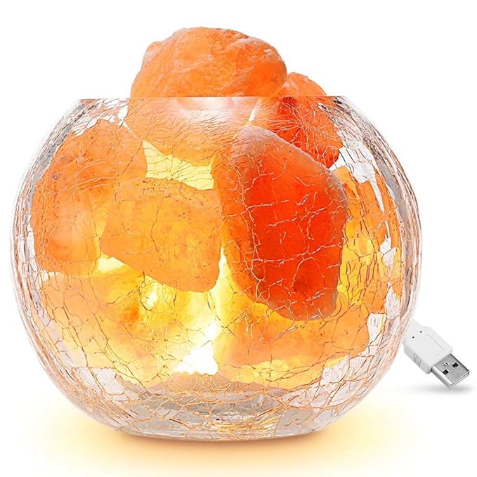 Salzkristalllampe / Salzlampe, Famirosa Himalaya Salzlampe dimmbar, Naturrosa Kristall Steinlampe Nachtlampe für Schlafzimmer