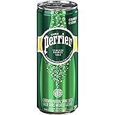 Perrier Original Carbonated Natural Spring Water, No Calories, No Sweeteners, No Sodium, 330ml, Pack of 24 Cans