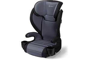 Safety 1st Grow and Go 2-in-1 Booster Car Seat with ComfortWings, Converts High-Back to Backless, 19" Wide, Fits 3 Across, Lightweight, Foldable, Easy-Clean, Cup Holders, 40-100 lbs, Black Sand