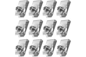 PATIKIL U-Style Clip-On Nut, 12 Pcs M5-0.8 0.83" Long Regular Extruded U-Nut U-Type Fasteners Hardware Nuts Stainless Steel f